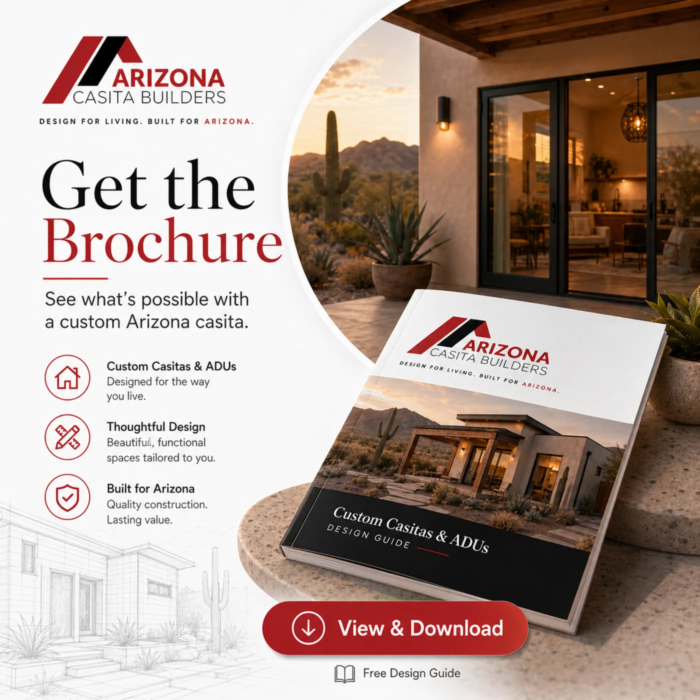 Download the Arizona Casita Builders ADU Design Collection brochure PDF